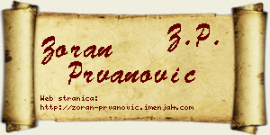 Zoran Prvanović vizit kartica